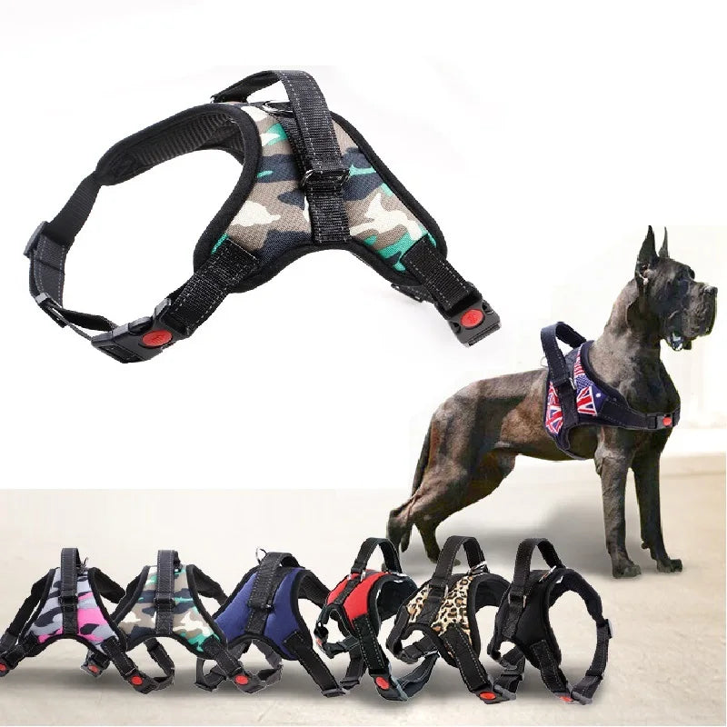 Heavy-Duty Adjustable Nylon Dog Harness – Secure, Comfortable & Reflective