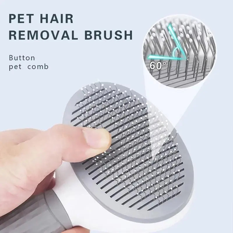 Stainless Steel Self-Cleaning Pet Brush – Efficient Grooming for Dogs & Cats