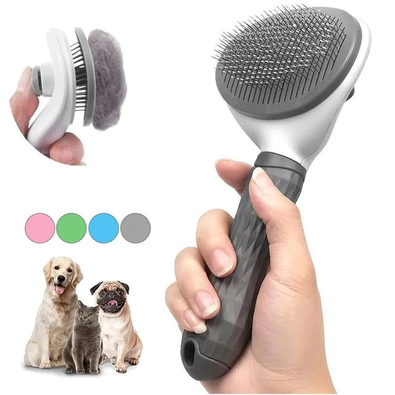 Stainless Steel Pet Grooming Brush – Effective Shedding & Grooming Tool