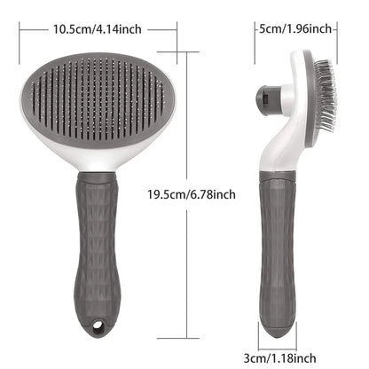 Stainless Steel Self-Cleaning Pet Brush – Efficient Grooming for Dogs & Cats