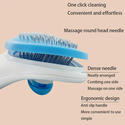 Self-Cleaning Slicker Brush – Effortless Grooming & Shedding Control