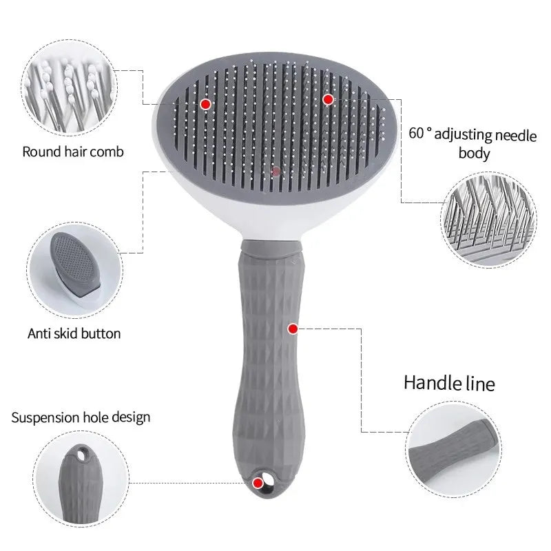 Stainless Steel Pet Grooming Brush – Effective Shedding & Grooming Tool