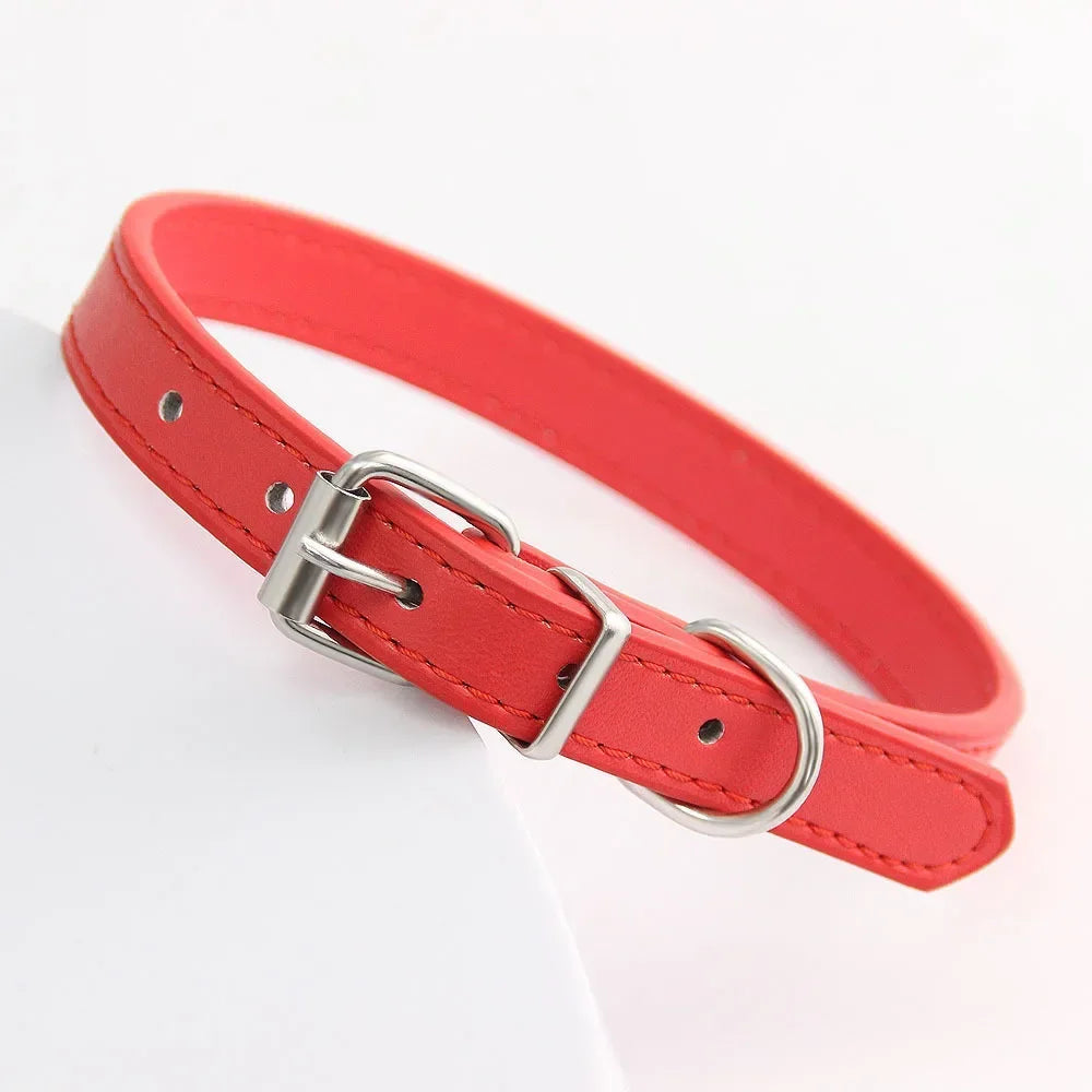 Personalized PU Leather Cat & Dog Collar – Stylish, Comfortable & Adjustable