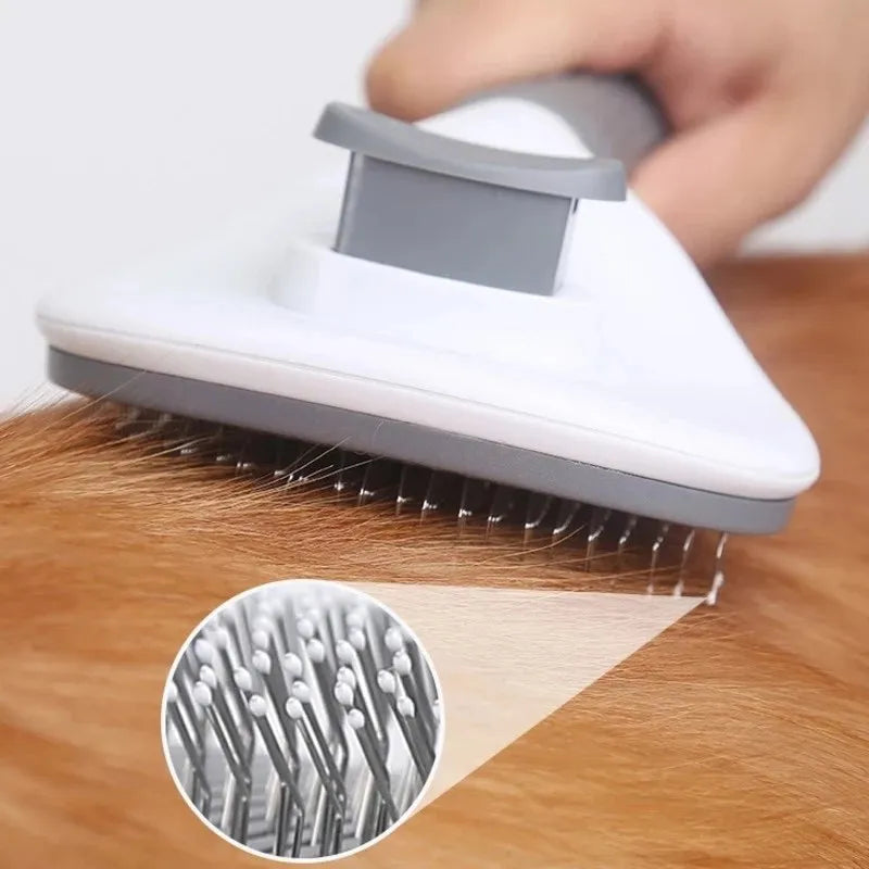 Stainless Steel Pet Grooming Brush – Effective Shedding & Grooming Tool