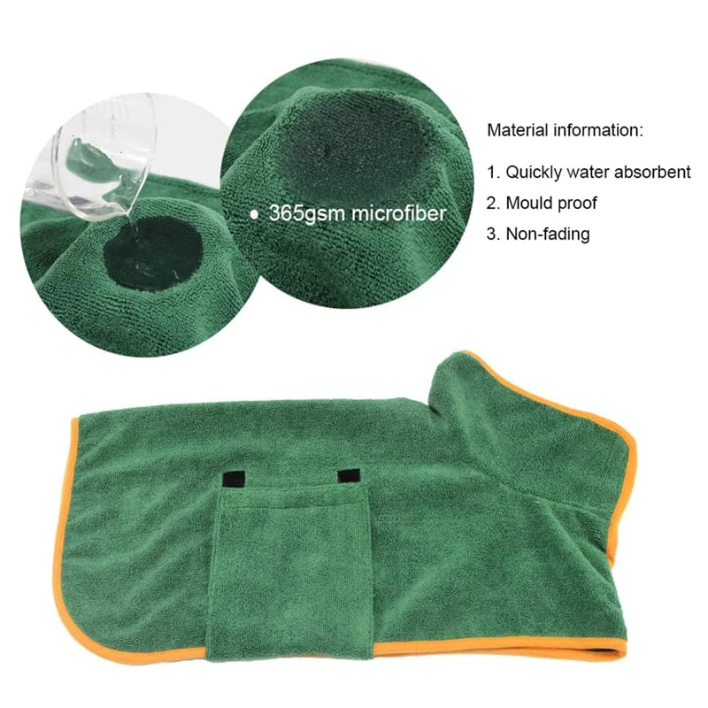 Dog Bathrobe Towel - Paw World Shop™