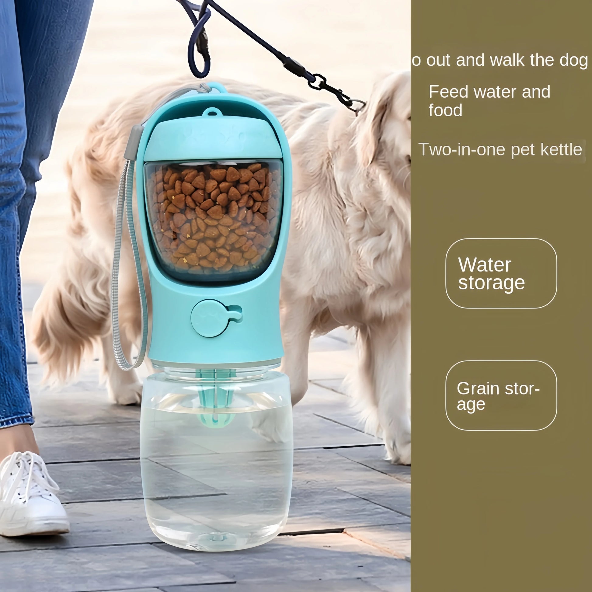 Portable Pet Water Bottle with Storage Food Container - Paw World Shop™