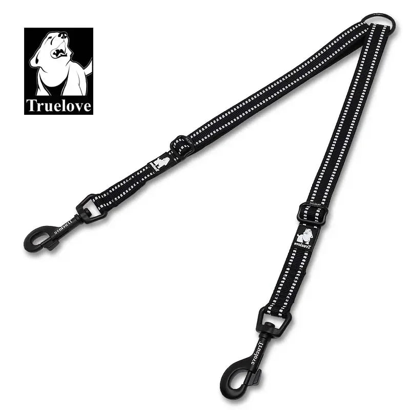 Truelove No-Tangle Double Dog Leash – Reflective, Adjustable & Strong