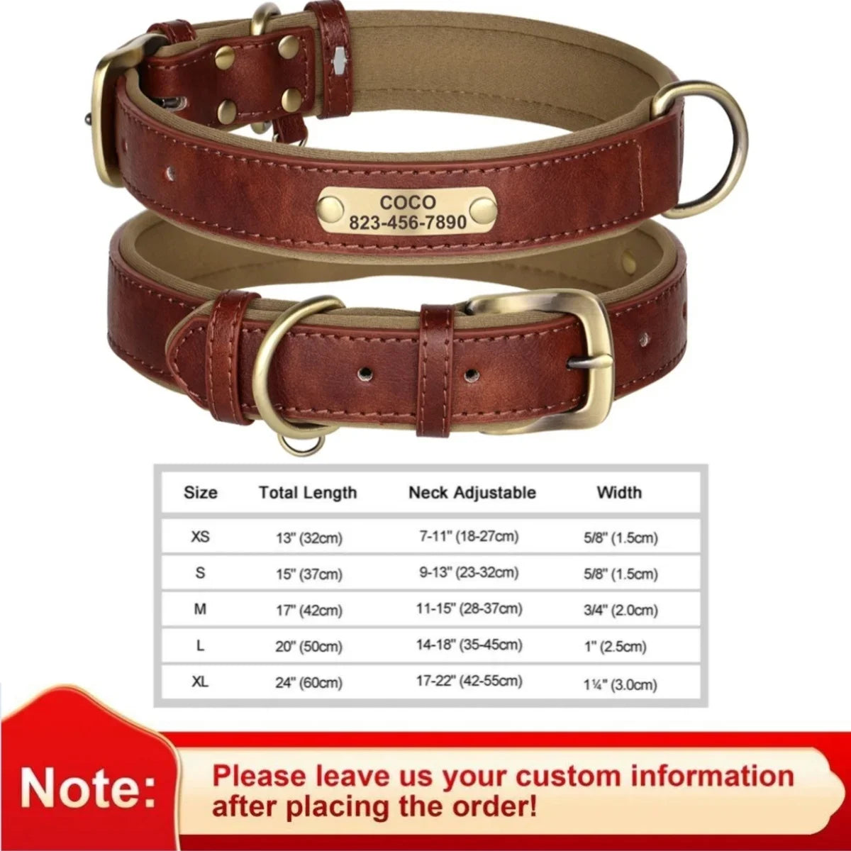 Leather Dog Collar - Paw World Shop™